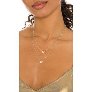 The M Jewelers NY Double Pave Butterfly Necklace in Gold New Womens Crystal Jewl